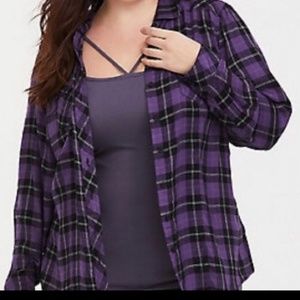 Torrid Purple flannel button down shirt